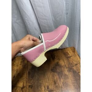 Verka Womens Jobba Clogs Pink Patent Leather White Soles Handmade Size 37